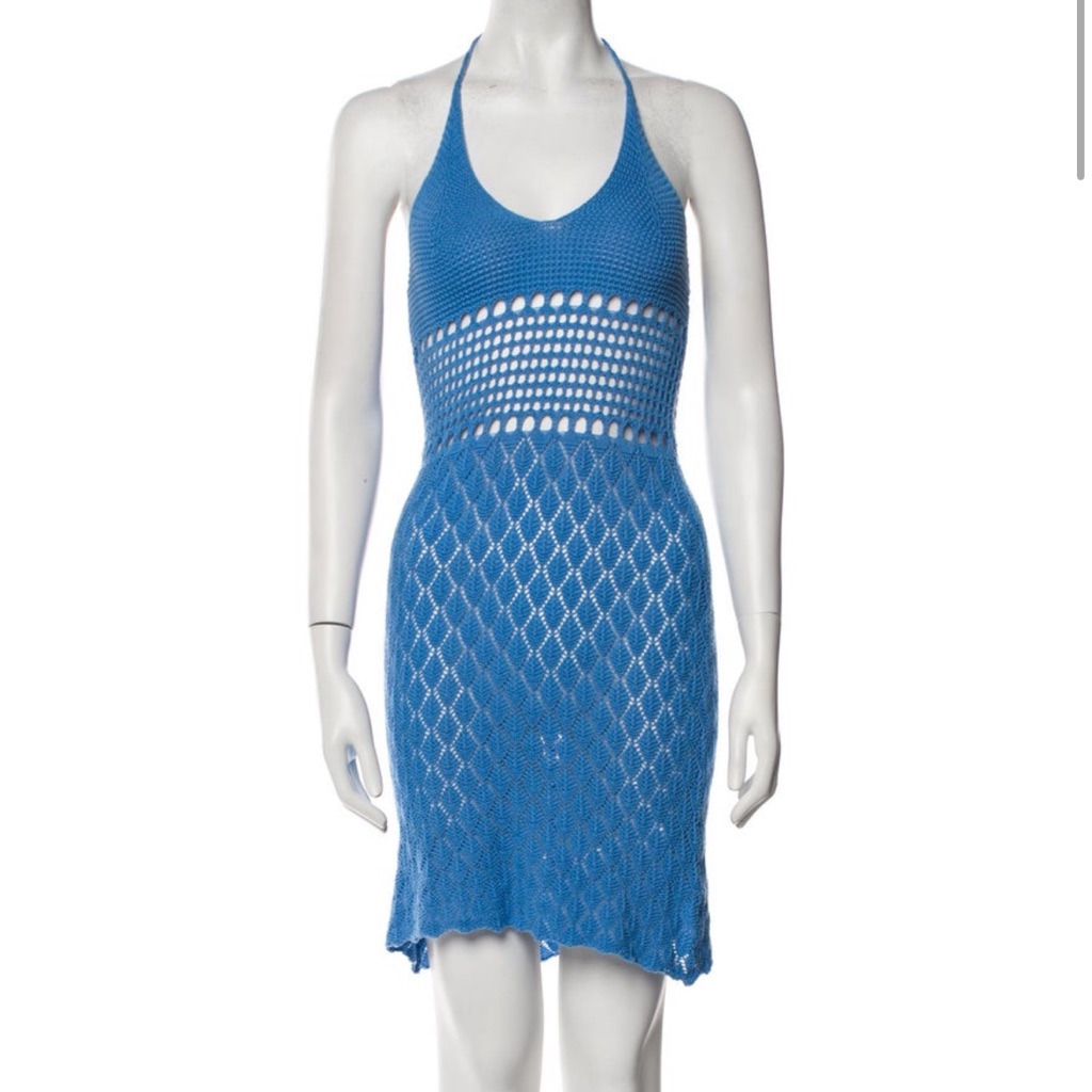 Gimaguas Blue Knit Pachanka Crochet Dress
